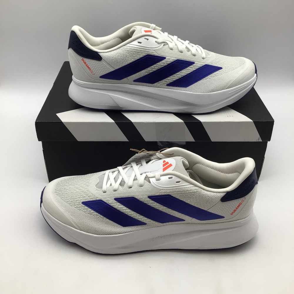 Adidas Duramo SL2 Mens Running Shoes White Blue JS4395 Size 13 NEW